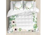 Abakuhaus Copripiumino WindröSchen, Piante Fresche, Antiacaro, Adatto A Chi Soffre Di Allergie, Con Federe, 155 Cm X 220 Cm - 80 X 80 Cm, Pesca Verde Nero