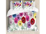 Abakuhaus Copripiumino WindröSchen, Blooming Sommer, Antiacaro, Adatto A Chi Soffre Di Allergie, Con Federe, 200 Cm X 200 Cm - 80 X 80 Cm, Multicolore