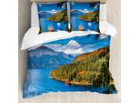 Abakuhaus Copripiumino Nave Pirata, Lago Ashi In Giappone, Antiacaro, Adatto A Chi Soffre Di Allergie, Con Federe, 155 Cm X 220 Cm - 80 X 80 Cm, Verde Blu Arancione