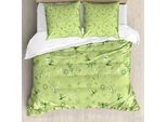 Abakuhaus Copripiumino Libelle, Fiori-Bambino-Ragazzo, Antiacaro, Adatto A Chi Soffre Di Allergie, Con Federe, 155 Cm X 220 Cm - 80 X 80 Cm, Verde Cacciatore Pistacchio