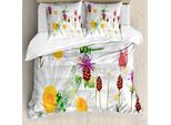 Abakuhaus Copripiumino Libelle, Campo Di Margherite Primaverili, Antiacaro, Adatto A Chi Soffre Di Allergie, Con Federe, 200 Cm X 200 Cm - 80 X 80 Cm, Verde Felce Bianco