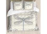 Abakuhaus Set Copripiumino Libelle Per Letti Matrimoniali, Petali Di Rosa Reali, Antiacaro Adatto A Chi Soffre Di Allergie Con Federe, Azzurro Grigio Antracite Champagne