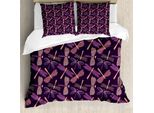 Abakuhaus Copripiumino Libelle, Ragazza Animali Vintage, Antiacaro Adatto A Chi Soffre Di Allergie Con Federe, 155 Cm X 220 Cm - 80 X 80 Cm, Lilla Peach