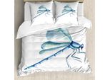 Abakuhaus Copripiumino Libelle, Acquerello, Antiacaro, Adatto A Chi Soffre Di Allergie, Con Federe, 155 Cm X 220 Cm - 80 X 80 Cm, Azzurro Pallido Bianco