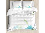 Abakuhaus Copripiumino Libelle, Waterlily Natur See, Antiacaro, Adatto A Chi Soffre Di Allergie, Con Federe, 155 Cm X 220 Cm - 80 X 80 Cm, Verde Mela, Azzurro Pallido
