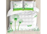 Abakuhaus Copripiumino Libelle, Ecologico Groenlandia, Antiacaro, Adatto A Chi Soffre Di Allergie, Con Federe, 155 Cm X 220 Cm - 80 X 80 Cm, Verde Lime Bianco