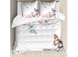 Abakuhaus Copripiumino Libelle, Fiori Ed Erbe Aromatiche, Antiacaro, Adatto A Chi Soffre Di Allergie, Con Federe, 155 Cm X 220 Cm - 80 X 80 Cm, Multicolore