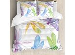 Abakuhaus Copripiumino Libelle, Acquerello Winged Bug, Antiacaro, Adatto A Chi Soffre Di Allergie, Con Federe, 155 Cm X 220 Cm - 80 X 80 Cm, Multicolore