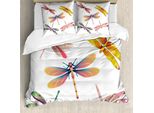 Abakuhaus Set Copripiumino Libelle Per Letti Matrimoniali, Insetti Spirituali Moderno, Antiacaro Adatto A Chi Soffre Di Allergie Con Federe, Multicolore