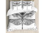 Abakuhaus Copripiumino Libelle, Decorazioni Barocche, Antiacaro, Adatto A Chi Soffre Di Allergie, Con Federe, 200 Cm X 200 Cm - 80 X 80 Cm, Bianco E Nero