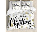 Abakuhaus Set Copripiumino Natalizio Per Letti Matrimoniali, Motivo Fiocchi Di Neve, Antiacaro, Adatto A Chi Soffre Di Allergie, Con Federe, Multicolore