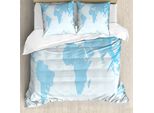 Abakuhaus Carta Set Copripiumino Per Letti Matrimoniali, Alter Kompass Blue Grunge, Antiacaro, Adatto A Chi Soffre Di Allergie, Con Federe, Azzurro