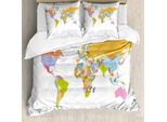 Abakuhaus Carta Copripiumino, Dettagliato Politico Colorato, Antiacaro Adatto A Chi Soffre Di Allergie Con Federe, 200 Cm X 200 Cm - 80 X 80 Cm, Multicolore