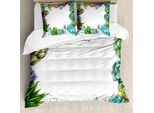 Abakuhaus Set Copripiumino Succoso Per Letti Matrimoniali, Giardino Tropicale Naturale, Antiacaro, Adatto A Chi Soffre Di Allergie, Con Federe, Multicolore