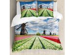 Abakuhaus Copripiumino Windmill, Vivid Ackerland Scenic, Antiacaro, Adatto A Chi Soffre Di Allergie, Con Federe, 155 Cm X 220 Cm - 80 X 80 Cm, Multicolore
