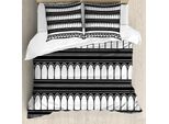 Copripiumino Abakuhaus Retro, Colosseum Bogen Kunst, Antiacaro, Adatto A Chi Soffre Di Allergie, Con Federe, 200 Cm X 200 Cm - 80 X 80 Cm, Bianco E Nero
