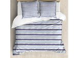 Abakuhaus Copripiumino Harbor Stripes, Righe Sfuggenti, Antiacaro, Adatto A Chi Soffre Di Allergie, Con Federe, 200 Cm X 200 Cm - 80 X 80 Cm, Blu Bebè E Blu Cadetto