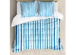 Abakuhaus Copripiumino Harbor Stripes, Marine Cottage, Antiacaro, Adatto A Chi Soffre Di Allergie, Con Federe, 155 Cm X 220 Cm - 80 X 80 Cm, Viola Blu Bianco
