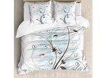 Abakuhaus Set Copripiumino Libelle Per Letti Matrimoniali, Boccioli Grunge, Antiacaro, Adatto A Chi Soffre Di Allergie, Con Federe, Rosa Chiaro Marrone