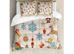 Abakuhaus Copripiumino Natalizio, Festività Natalizie, Antiacaro, Adatto A Chi Soffre Di Allergie, Con Federe, 200 Cm X 200 Cm - 80 X 80 Cm, Multicolore