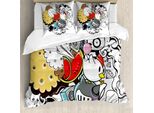 Abakuhaus Copripiuma Indie, Disegni Stravaganti Di Alimenti Per Animali, Antiacaro, Adatto A Chi Soffre Di Allergie, Con Federe, 200 Cm X 200 Cm - 80 X 80 Cm, Multicolore