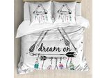 Abakuhaus Copripiumino Indie, Sogno Boemo, Antiacaro, Adatto A Chi Soffre Di Allergie, Con Federe, 155 Cm X 220 Cm - 80 X 80 Cm, Nero Bianco Rosa