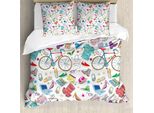 Abakuhaus Copripiumino Indie, Accessorio Hipster Urbano, Antiacaro, Adatto A Chi Soffre Di Allergie, Con Federe, 200 Cm X 200 Cm - 80 X 80 Cm, Multicolore