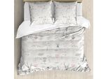 Abakuhaus Copripiumino Indie, Motivo Minimalista Naturale, Antiacaro, Adatto A Chi Soffre Di Allergie, Con Federe, 155 Cm X 220 Cm - 80 X 80 Cm, Grigio Pallido Vermiglio