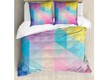 Abakuhaus Set Copripiumino Triangolare Per Letti Matrimoniali, Geometria Astratta Moderna, Antiacaro, Adatto A Chi Soffre Di Allergie, Con Federe, Multicolore