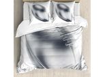 Abakuhaus Copripiumino Grigio, Motivo Football Americano, Antiacaro, Adatto A Chi Soffre Di Allergie, Con Federe, 200 Cm X 200 Cm - 80 X 80 Cm, Grigio, Grigio Chiaro, Bianco