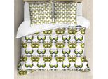 Abakuhaus Copripiumino Karneval, Fantasia, Antiacaro, Adatto A Chi Soffre Di Allergie, Con Federe, 200 Cm X 200 Cm - 80 X 80 Cm, Viola, Verde, Giallo