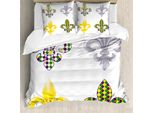 Abakuhaus Set Copripiumino Per Letto Matrimoniale, Motivo Gigli E Fiori, Antiacaro, Adatto A Chi Soffre Di Allergie, Con Federe, Multicolore