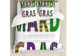 Abakuhaus Copripiumino Karneval, Letters Lily, Antiacaro, Adatto A Chi Soffre Di Allergie, Con Federe, 155 Cm X 220 Cm - 80 X 80 Cm, Viola, Verde, Giallo