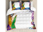 Abakuhaus Copripiumino Karneval, Colori Festivi, Antiacaro, Adatto A Chi Soffre Di Allergie, Con Federe, 155 Cm X 220 Cm - 80 X 80 Cm, Multicolore