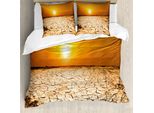 Abakuhaus Copripiumino Desert, Terra Arida, Antiacaro, Adatto A Chi Soffre Di Allergie, Con Federe, 155 Cm X 220 Cm - 80 X 80 Cm, Sabbia Marrone Arancione Giallo