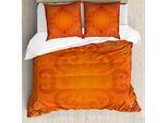Abakuhaus Copripiumino Arancione, Motivi Antichi Reali, Antiacaro, Adatto A Chi Soffre Di Allergie, Con Federe, 155 Cm X 220 Cm - 80 X 80 Cm, Arancione Giallo