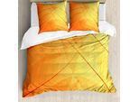 Abakuhaus Copripiumino Arancione, Autunno Foglie Secche Naturali, Antiacaro Adatto A Chi Soffre Di Allergie Con Federe, 200 Cm X 200 Cm - 80 X 80 Cm, Arancione Giallo