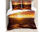 Abakuhaus Copripiumino WüSte, Paesaggio Con Tramonto Spettacolare, Antiacaro, Adatto A Chi Soffre Di Allergie, Con Federe, 200 Cm X 200 Cm - 80 X 80 Cm, Multicolore