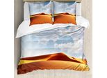 Abakuhaus Copripiumino WüSte, Paesaggio Con Dune, Antiacaro, Adatto A Chi Soffre Di Allergie, Con Federe, 200 Cm X 200 Cm - 80 X 80 Cm, Arancione Giallo Azzurro