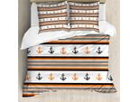Abakuhaus Copripiumino Anker, Motivo Summer Season, Antiacaro, Adatto A Chi Soffre Di Allergie, Con Federe, 200 Cm X 200 Cm - 80 X 80 Cm, Arancione, Nero, Bianco