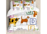 Abakuhaus Copripiumino Educativo, Animali Dello Zoo Per Bambini, Antiacaro, Adatto A Chi Soffre Di Allergie, Con Federe, 155 Cm X 220 Cm - 80 X 80 Cm, Multicolore