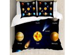 Abakuhaus Set Copripiumino Planetario Per Letti Matrimoniali, Oggetti Spaziali Cometa, Antiacaro, Adatto A Chi Soffre Di Allergie, Con Federe, Multicolore