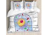 Abakuhaus Copripiumino Educativo, Animal Cell Study, Antiacaro, Adatto A Chi Soffre Di Allergie, Con Federe, 200 Cm X 200 Cm - 80 X 80 Cm, Multicolore