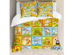 Abakuhaus Copripiumino Educativo, Stile Alfabeto Zoo, Antiacaro, Adatto A Chi Soffre Di Allergie, Con Federe, 155 Cm X 220 Cm - 80 X 80 Cm, Multicolore