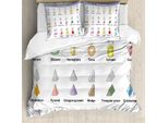 Abakuhaus Copripiumino Didattico, Tema Scuola Con Forme 3D, Antiacaro, Adatto A Chi Soffre Di Allergie, Con Federe, 200 Cm X 200 Cm - 80 X 80 Cm, Multicolore