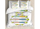 Abakuhaus Copripiumino Educativo, Genetic Code Fun, Antiacaro, Adatto A Chi Soffre Di Allergie, Con Federe, 200 Cm X 200 Cm - 80 X 80 Cm, Multicolore