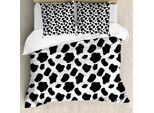 Abakuhaus Copripiumino Con Stampa Mucca, Pelle Di Mucca Con Macchie, Antiacaro, Adatto A Chi Soffre Di Allergie, Con Federe, 155 Cm X 220 Cm - 80 X 80 Cm, Bianco E Nero
