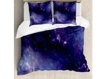 Abakuhaus Copripiumino Aubergine, Cielo, Universo, Stelle Gloomy, Antiacaro, Adatto A Chi Soffre Di Allergie, Con Federe, 155 Cm X 220 Cm - 80 X 80 Cm, Indaco