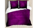 Abakuhaus Copripiumino Aubergine, Squares Arte Moderna, Antiacaro Adatto A Chi Soffre Di Allergie Con Federe, 155 Cm X 220 Cm - 80 X 80 Cm, Viola