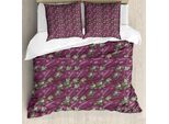 Abakuhaus Copripiumino Aubergine, Retro Cusine Essen, Antiacaro, Adatto A Chi Soffre Di Allergie, Con Federe, 155 Cm X 220 Cm - 80 X 80 Cm, Viola